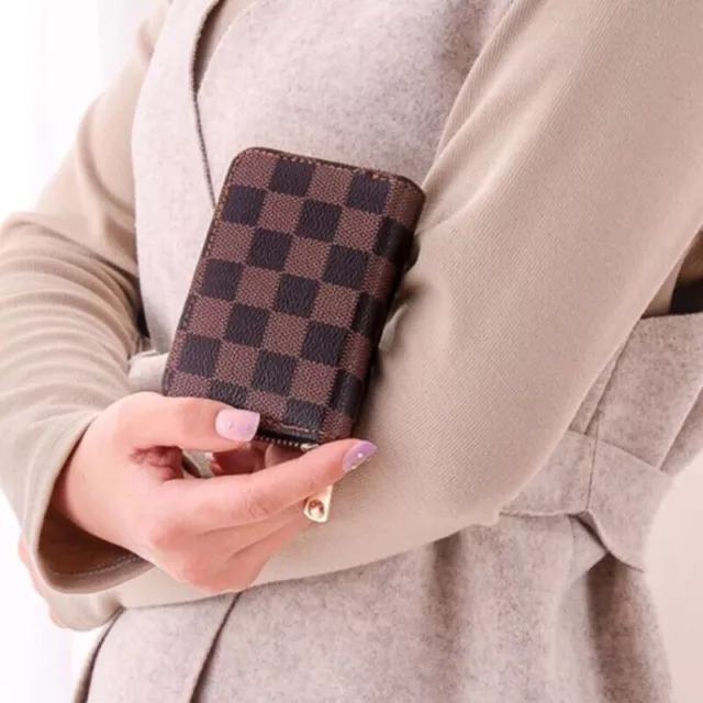 Mens Womens Leather Wallet Credit Card Holder RFID Blocking Zipper Pocket Purse 10