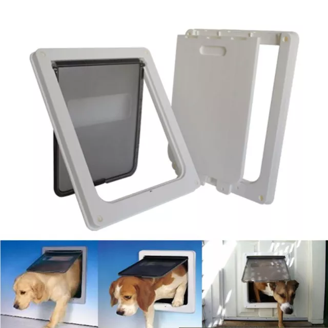 Extra Large 13.7''x11.4''x1.5''Pet Cat Dog Lockable Flap Door Gate Frame FR 3