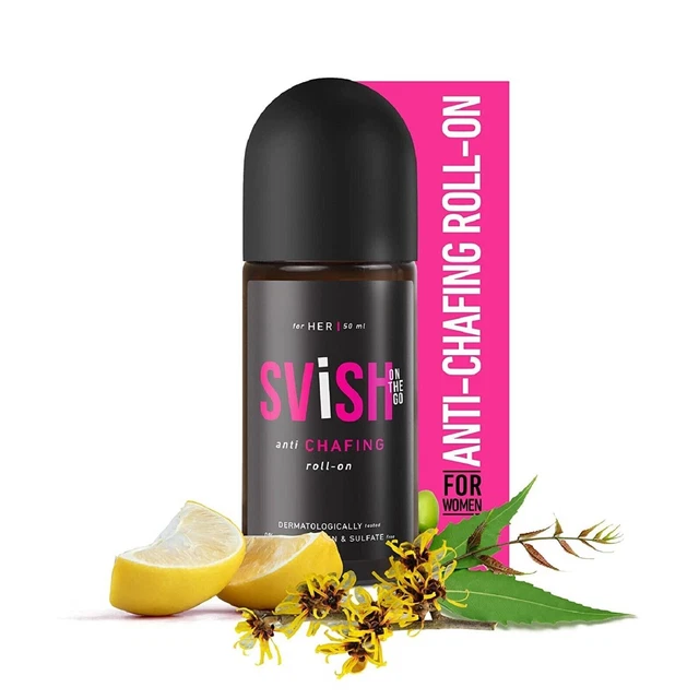 Svish On The Go Roll On anti-frottements pour femme avec huile de citron,...