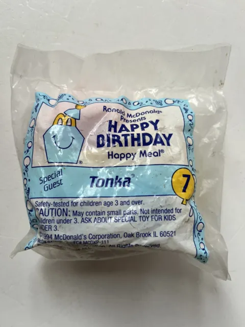 McDonalds 1994 "HAPPY BIRTHDAY" "TONKA" #7 Happy Meal Toy Sealed New NIP