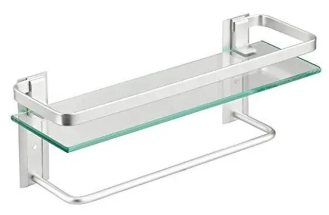 Estante de baño de vidrio templado Volpone con barra de toallas