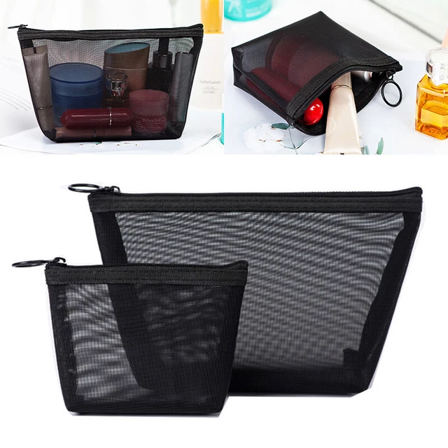 Travel Cosmetic Mesh Bag Makeup Case Pouch Toiletry Organizer Bag With Zipper