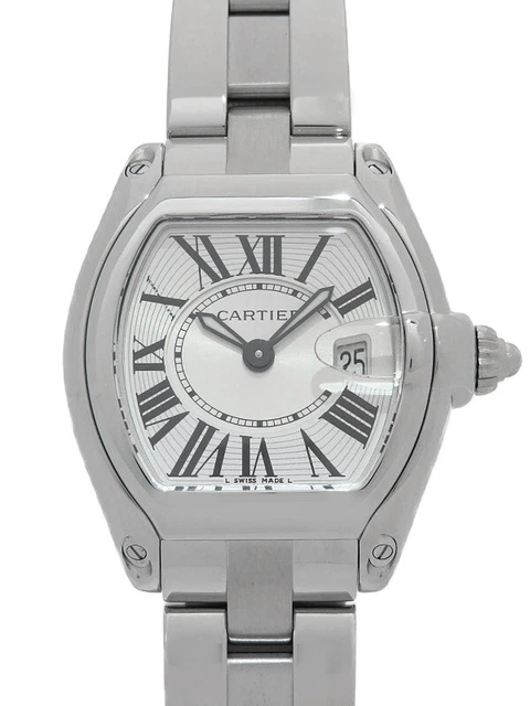 Cartier Roadster SM W62016V3 Quartz Stainless Ladies Watch Pre-Owned [b0525]