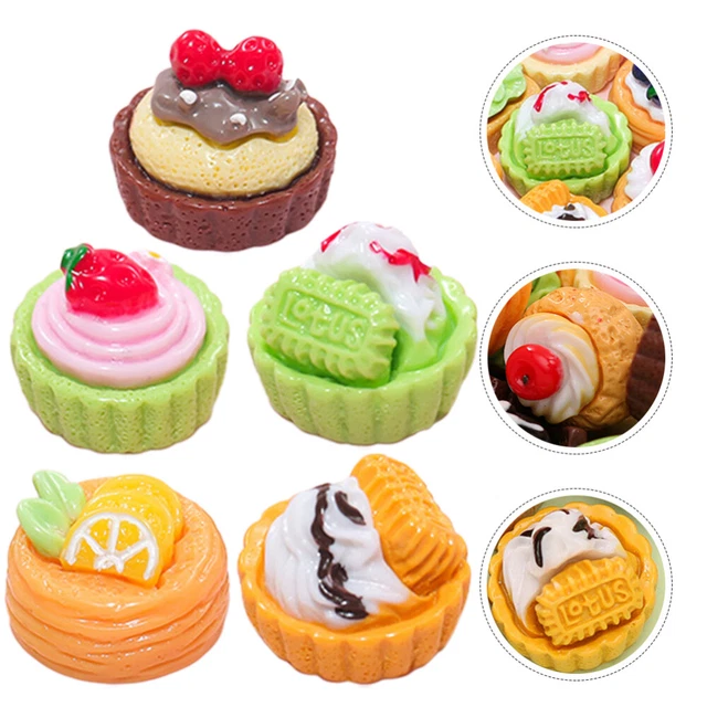 24 Pcs Resin Child Wedding Fake Cake Miniature Kitchen Accessories 2