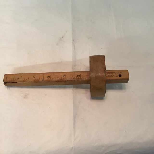 VINTAGE STANLEY NO. 65 WOOD/Brass SCRIBE Marking Tool Made In USA
