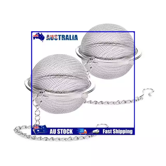 2pcs Stainless Steel Tea Ball Loose Leaf Tea Strainer Infusers 2.3 inch Extra AU