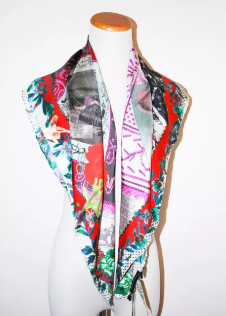 Nwt Authentic Christian Lacroix Multicolor 34X34' Silk Italy Women Square Scarf