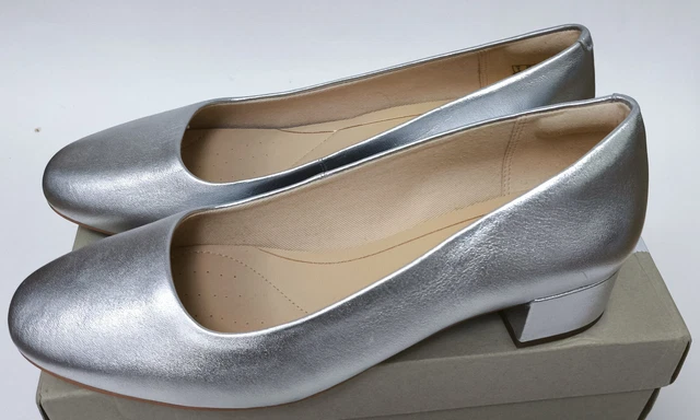 CLARKS ORABELLA ALICE Ladies Silver Leather Shoes 29.99 PicClick UK