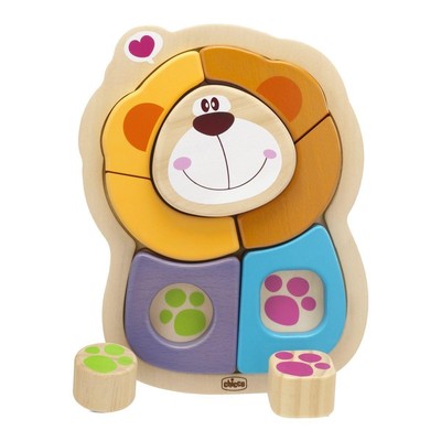 LEONE Chicco SET PUZZLE CHICCO WOOD 18 SAFARI 