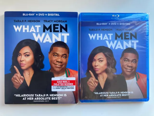 What Men Want Blu-ray DVD Taraji P. Henson Tracy Morgan w/Slipcover Sealed NEW