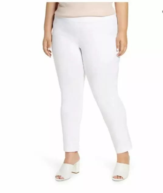 NIC+ZOE Plus Size Paper White Stretch Comfortable Pants 16W Retail $148