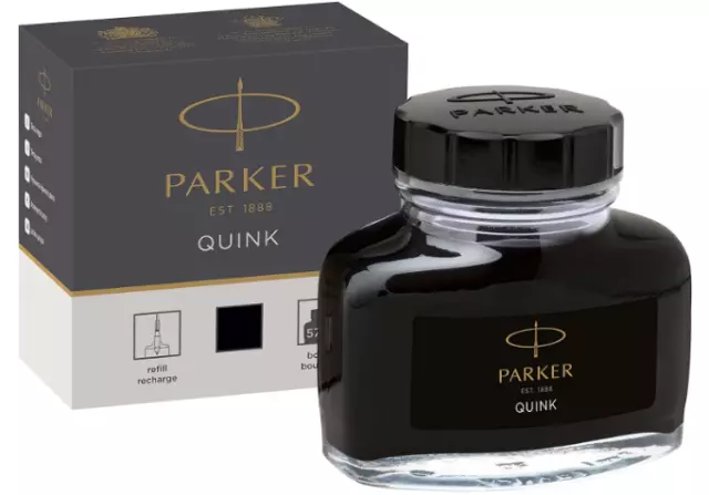 Parker Quink Bottled Ink for Fountain Pens 57ml Black Ref 1950375 3