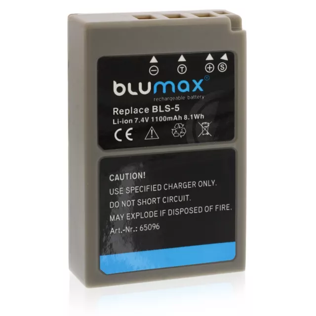 Blumax Akku passend für Olympus BLS-5  BLS-50   OM-D E-M10 Mark III 1100mAh