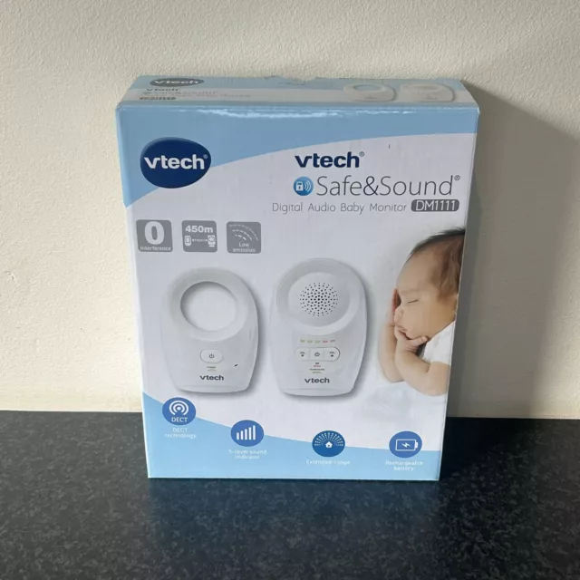 VTech DM1111 Safe & Sound Digital Audio Baby Monitor Boxed