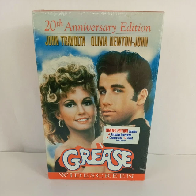 GREASE VHS 20TH Anniversary Edition Widescreen Soundtrack CD
