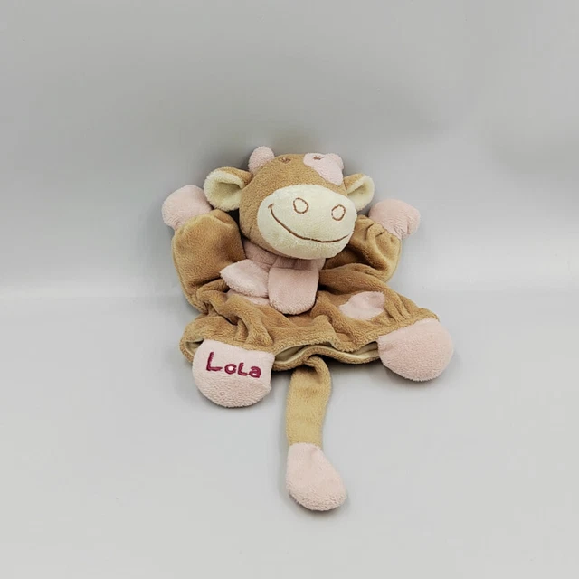Doudou marionnette vache Lola beige rose NOUKIE'S - 31006