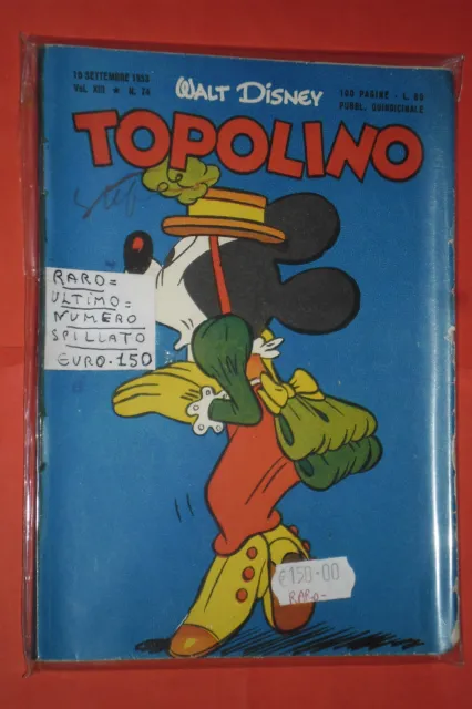 WALT DISNEY TOPOLINO libretto n° 74- originale mondadori-1953 completo gioco