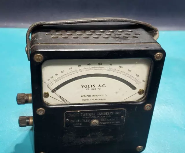 LARGE VINTAGE ELECTRICAL  VOLTS GAUGE  Steampunk Old Antique  Meter
