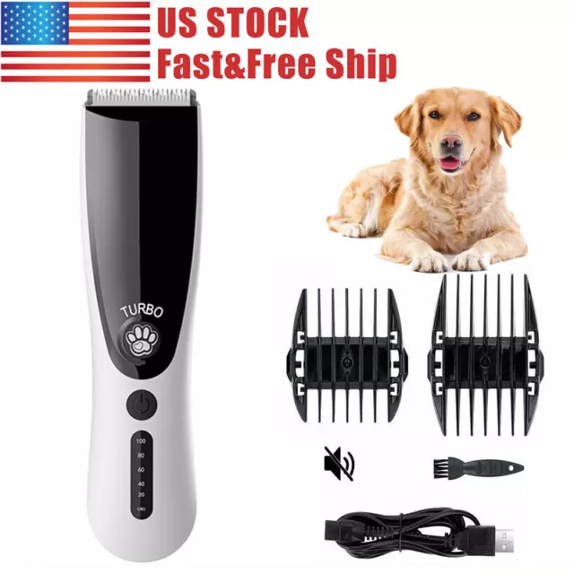 Pet Dog Cat Grooming Kit Rechargeable Cordless Electric Hair Clipper Trimmer USA