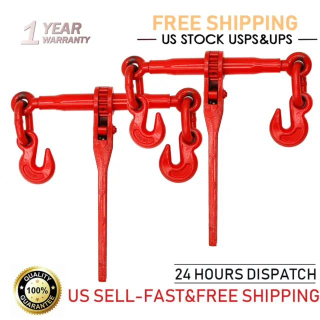 5400lbs 2 Packs Red Chain Binder 5/16"-3/8" For Tie Down