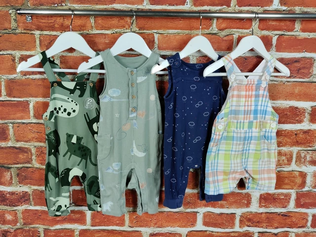 BABY BOY BUNDLE AGE 3-6 MONTHS NEXT M&S etc ROMPER DUNGAREES ANIMAL SET 68CM