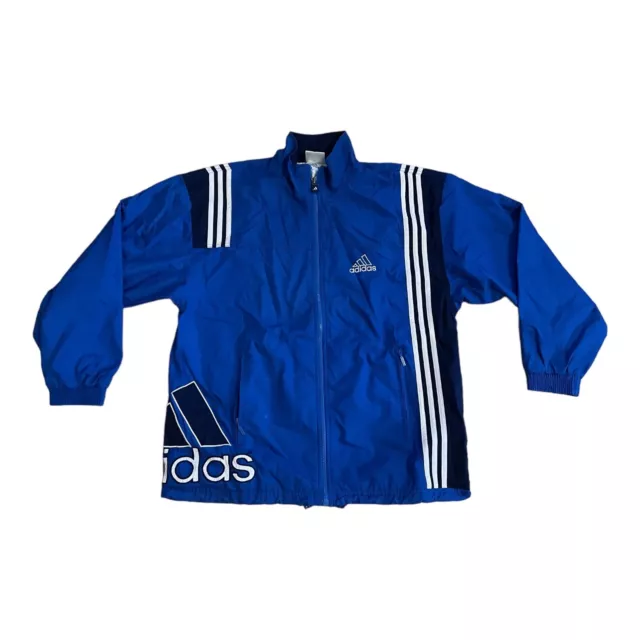 Vintage Adidas Trainingsjacke 90s 1990s Track Jacket Logo Blau Größe M (D5)