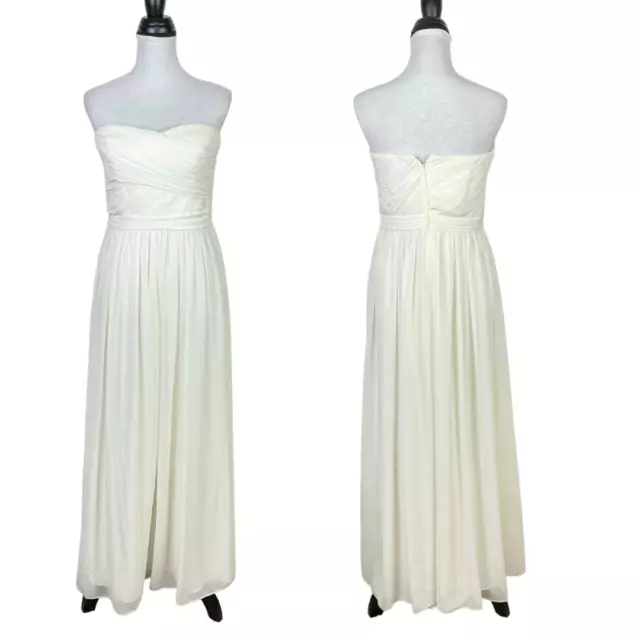 Bill Levkoff 4/6 Ivory White Sweetheart Neck Strapless Formal Gown Dress Women's