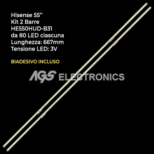 Kit 2 Barres LED Pour TV Panasonic TX-50A400B / Philips V500DK2-KS1 - Neuf Sous Blister