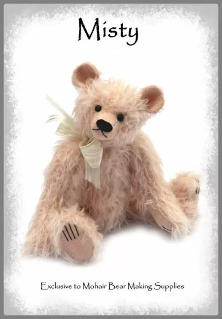 OOAK Mohair Teddy Bear Sewing Pattern 'Misty' 7.5" Jointed Teddy Bear Mohair