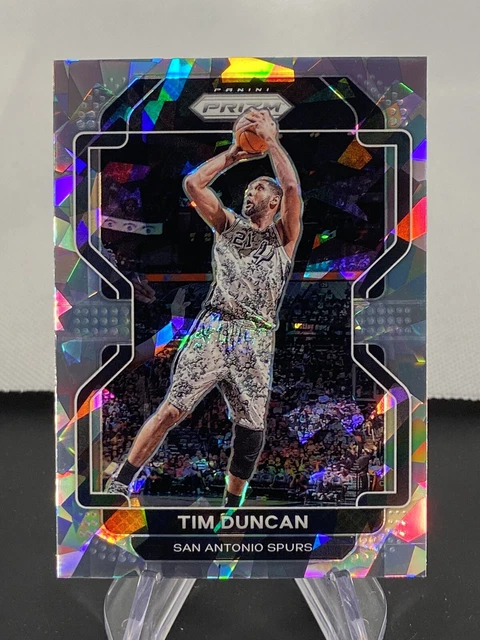 2021-22 Panini Prizm Tim Duncan #268 Silver Cracked Ice San Antonio Spurs HOF