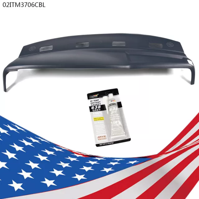 Fit For 2002-05 Dodge Ram 1500 2500 Molded Dash Pad Board Cover Cap Overlay Blue