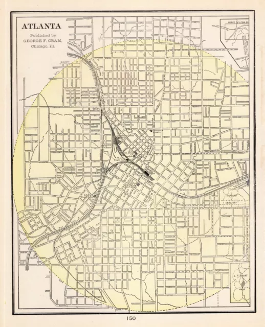 1894 Antique ST PAUL Street Map George Cram Vintage Map of St Paul