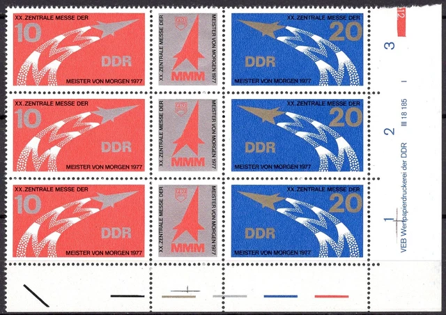 DDR 1977 Mi.Nr. 2268-2269 ** postfrisch Eckrand mit DV Druckvermerk FN 1
