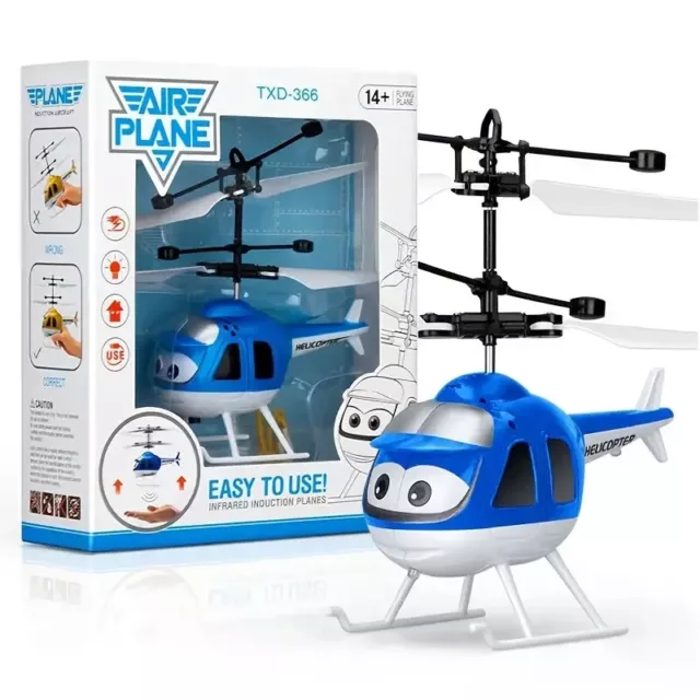 Small Flying Toy Helicopter, Easy One Switch, Boys Toy Plane- Blue, or Yellow