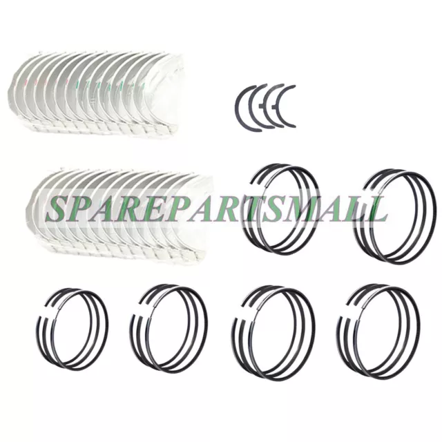 1 set Bearing Kit + 6 X Piston Rings Fit For Isuzu 6BD1T Engine