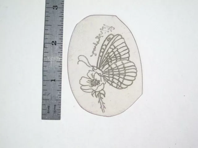 De Colección Años 60 Años 70 Tatuaje Flash Plantilla de Acetato Mariposa Cáscara Flor Firmada BF2