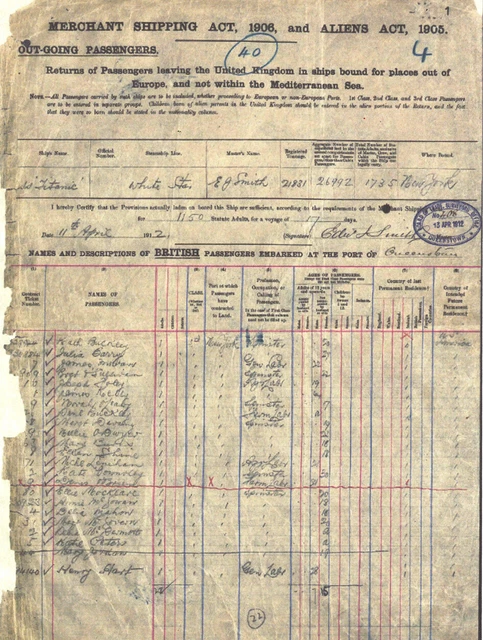 TITANIC COMPLETE ORIG. Passenger List Copy 1912 £11.99 - PicClick UK