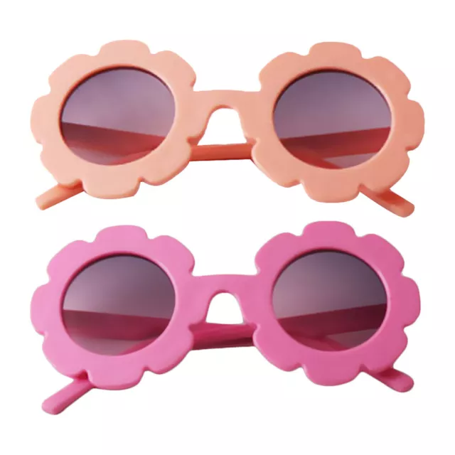 Stylish Baby Kids Girls Flower Round Sunglasses Toddler Soft Plastic Frame