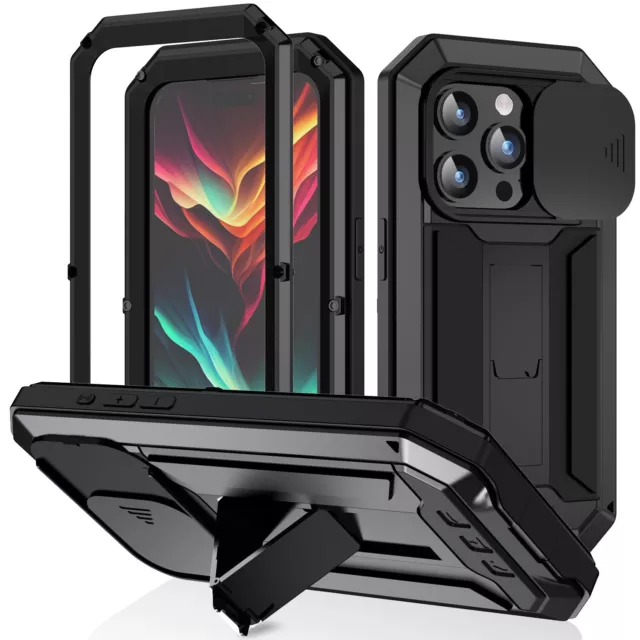 Case For iPhone 15 Pro Max 15 Plus Metal Gorilla Cover Heavy Duty Hard Lens Pro