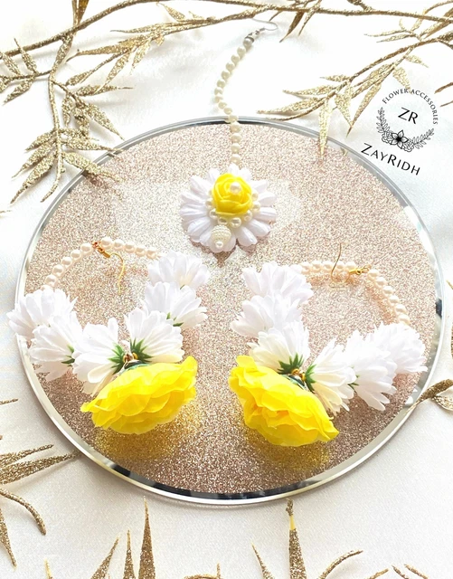 Artificial flower jewelry on sale