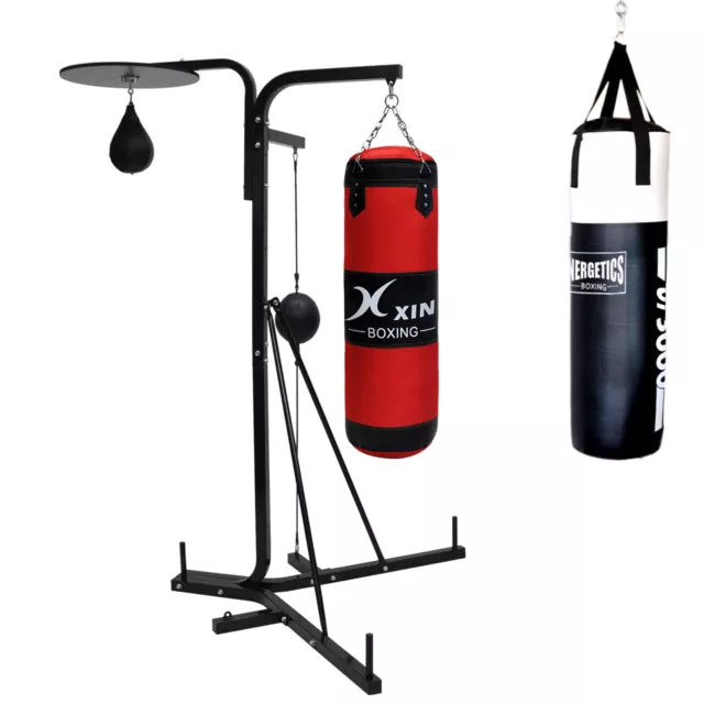 3 in 1 Boxing Stand - 3 Way Station + Punching Bag + Speed Ball + Ceiling Ball