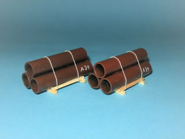 Ladegut H0 – Rohrstapel rostig (2er-Set, L=2x55 mm) für Güterwagen 3