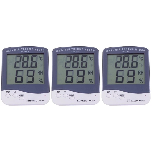 Set of 3 Digitaler Feuchtigkeitsmesser Thermometer Temperatur Messung