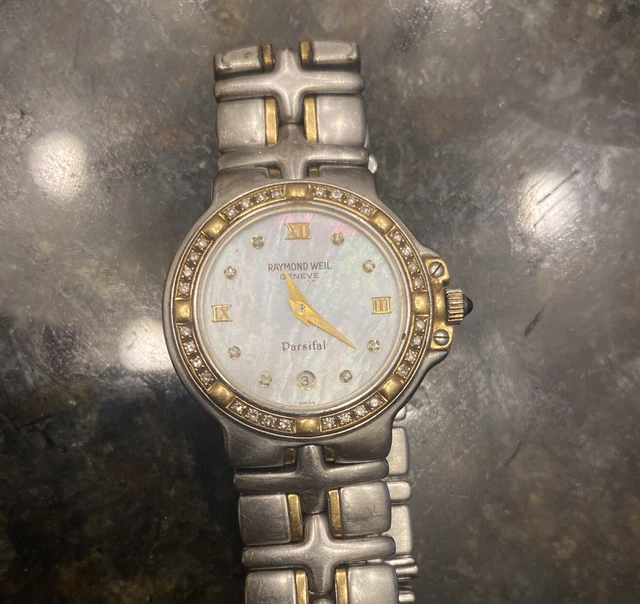 Raymond Weil Women's Parsifal Wrist Watch 9990 Two Tone Gold Diamond