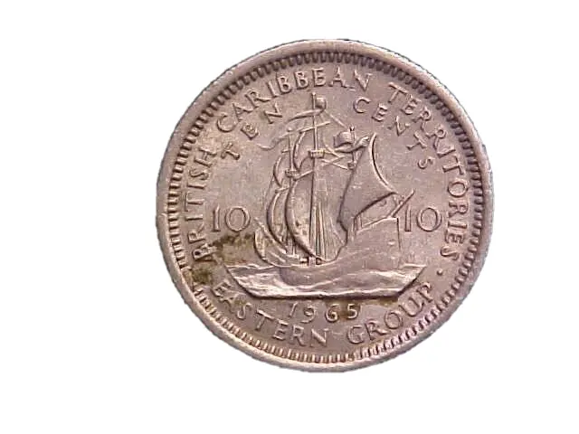 1965 British Caribbean Territories 10 Cents Elizabeth II KM#5-Nice Circ!c3506xux
