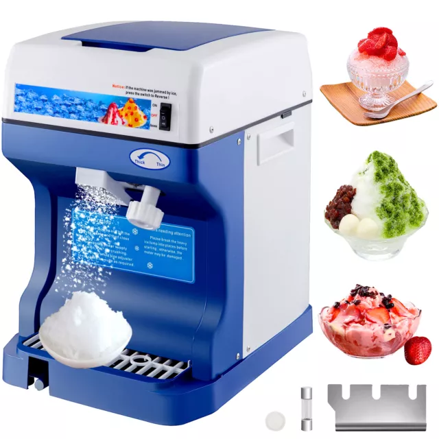 VEVOR Tabletop Electric Ice Shaver Machine Commercial Ice Crusher Snowcone Maker