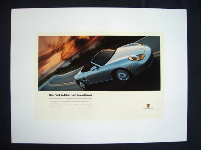 Porsche Official Boxster Official " Gas Food Lodging " Showroom Poster 1997 Usa