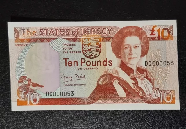 UNC Jersey £10 10 Pound Banknote - Low Number