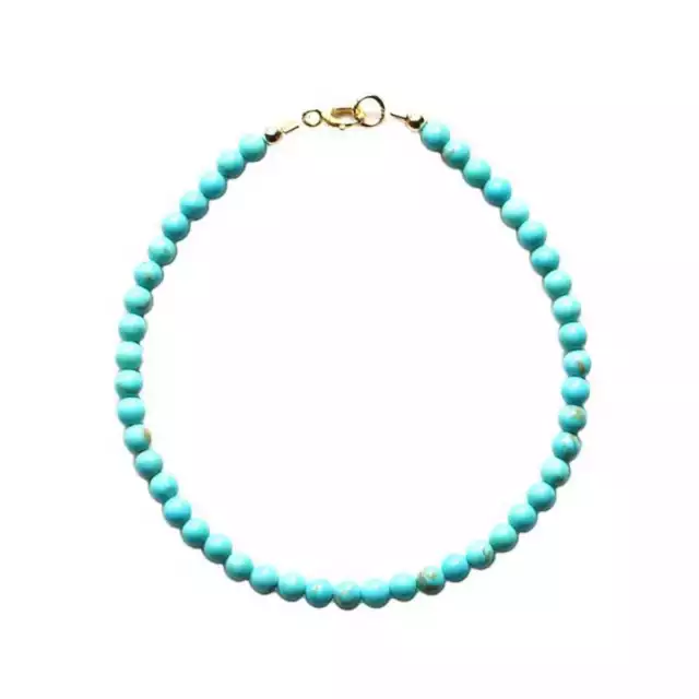 5 mm perles turquoise naturelles brassard bracelet chanceux chaîne bénédiction étalage coloré 2