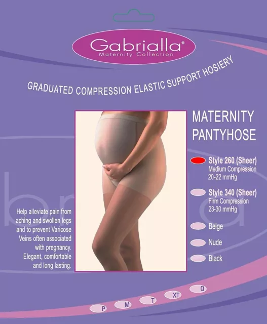 Maternity Pantyhose Graduated Compression 20 to 22 mmHg (H-260) Tall Nude